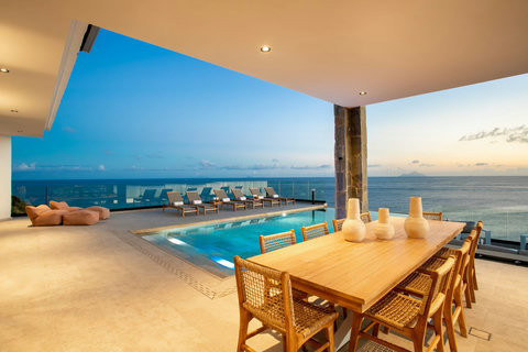 Outdoor Dining Area at Sunset