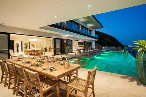 Outdoor Dining Area at Sunset