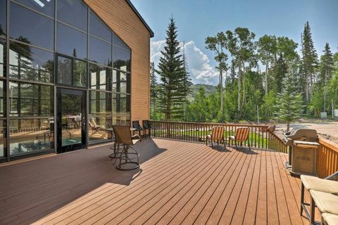Deck outside pool and exercise