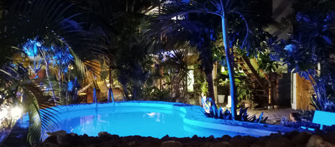 swimming poolby night