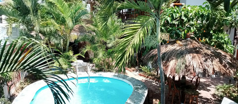 pool and social area under our tiki hut