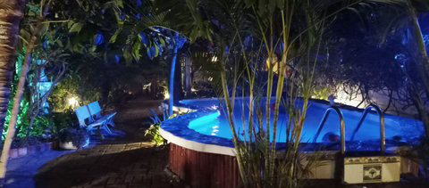 pool area by night