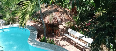 pool and social area under our tiki hut