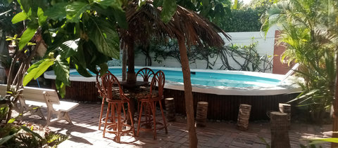 pool and social area under our tiki hut