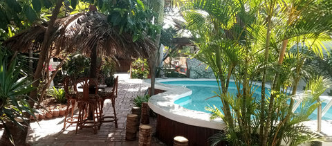 pool and social area under our tiki hut