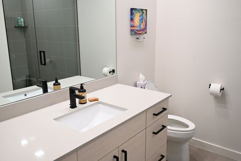 Bathroom with large rain shower