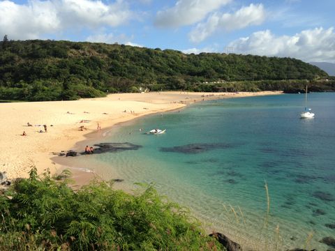 Waimea Bay is a quick walk away