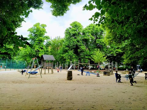 Spacious playground at Humannplatz, 5 minutes from the apartment