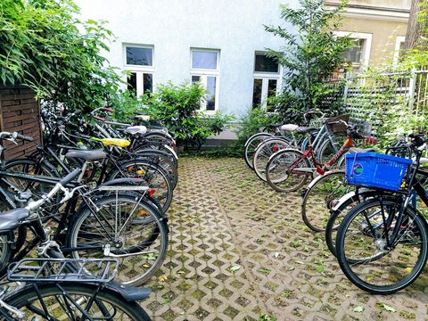 Space for bikes in the courtyard