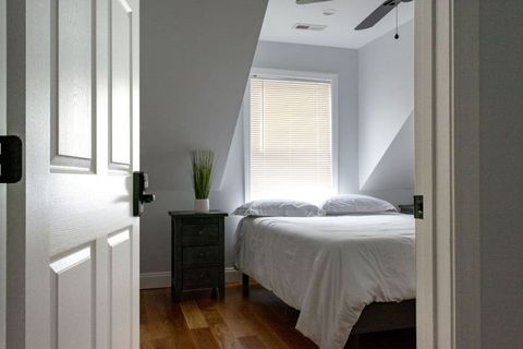Second-floor bedroom queen bed