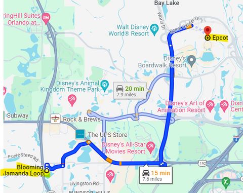 15 min to Epcot Them Park