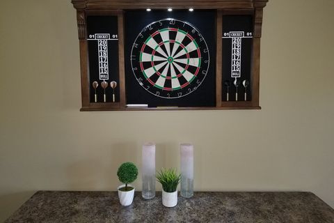 Dartboard in Game Room (Basement)