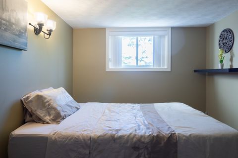 Bedroom in Walkout Basement with Queen Size Bed