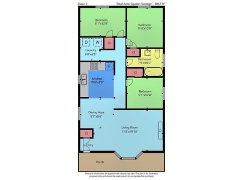 Floorplan (please note: bedroom across from kitchen is now our office)