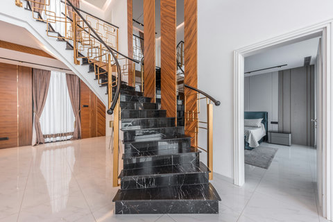 Stairs leading to the first floor