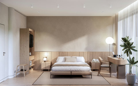 This is a render – the property will match this design by May 1