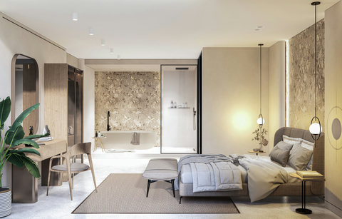 This is a render – the property will match this design by May 1