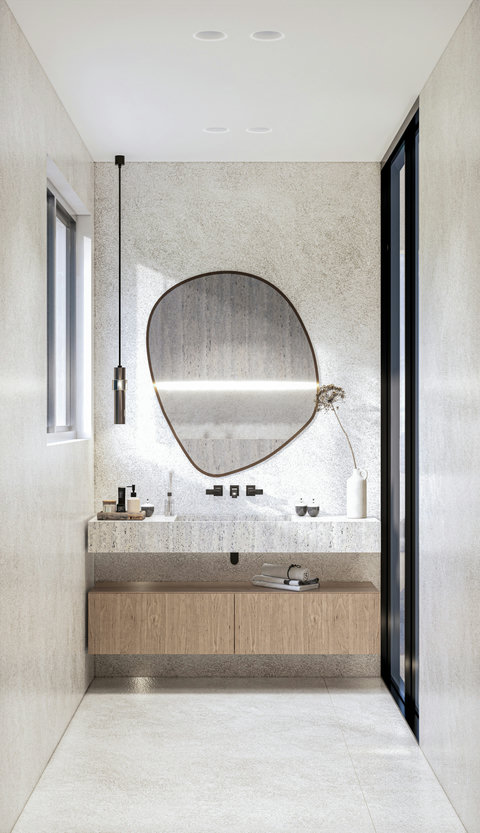 This is a render – the property will match this design by May 1