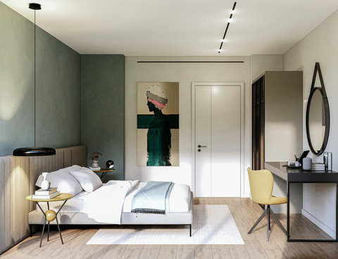 This is a render – the property will match this design by May 1