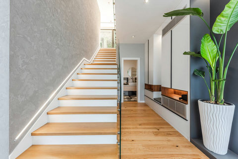 Stairs leading to the first floor