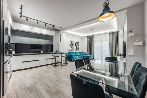 Living room and fully-equipped kitchen