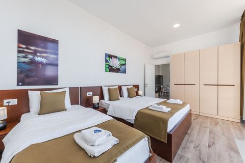 Bedroom with a double and a single bed