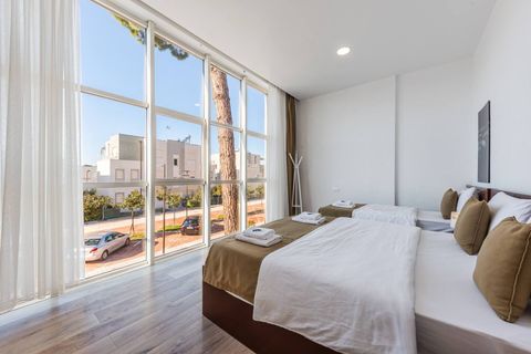 Bedroom with a double and a single bed