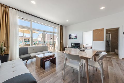 Living room and dining area