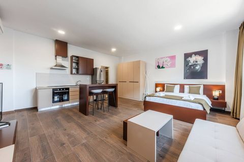 Living room and bedroom of the studio