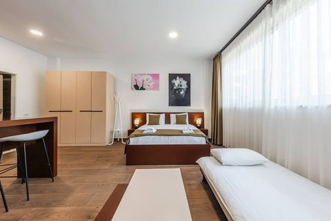 Living room and bedroom of the studio