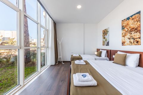 Bedroom with a double bed and a single bed