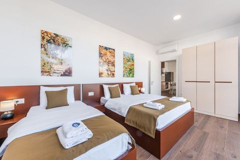 Bedroom with a double bed and a single bed