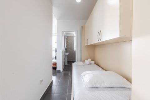 Hallway with a single bed