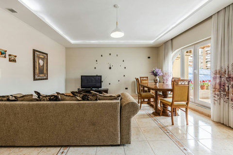 Living room and dining area