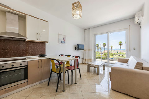 Living room and dining area