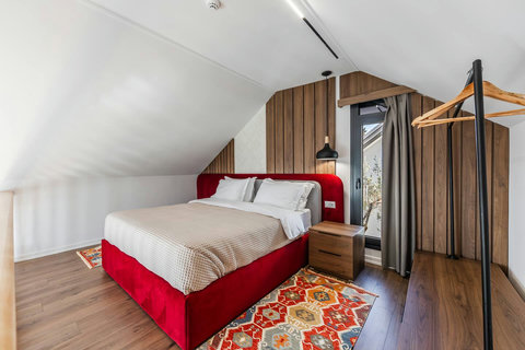 Bedroom located in the first floor with a double bed