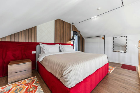 Bedroom located in the first floor with a double bed