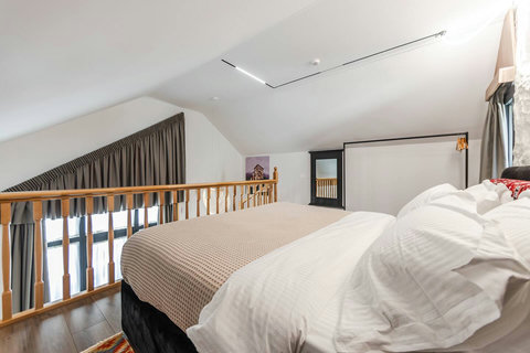 Bedroom located in the first floor with a double bed