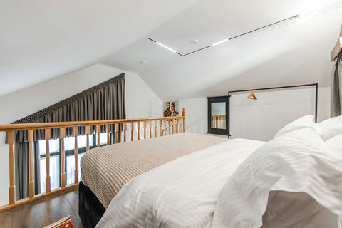 Bedroom located in the first floor with a double bed