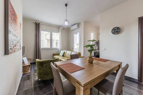 Dining area and living room