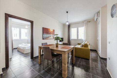 Living room and dining area