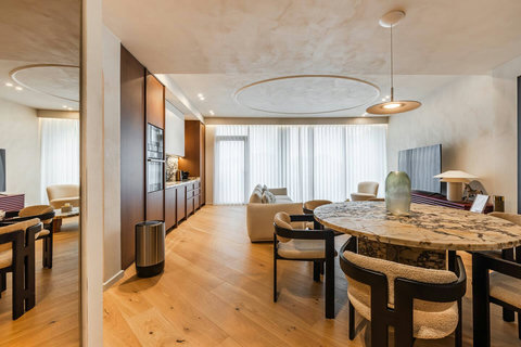 Living room and dining area