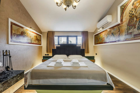 Bedroom located in the first floor with a double bed