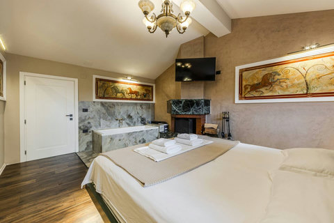 Bedroom located in the first floor with a double bed