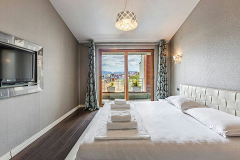 Bedroom 1 with a double bed (located on the first floor)