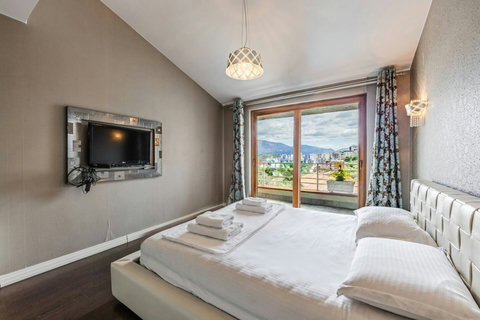 Bedroom 1 with a double bed (located on the first floor)