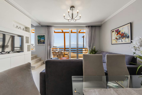 Dining area and living room