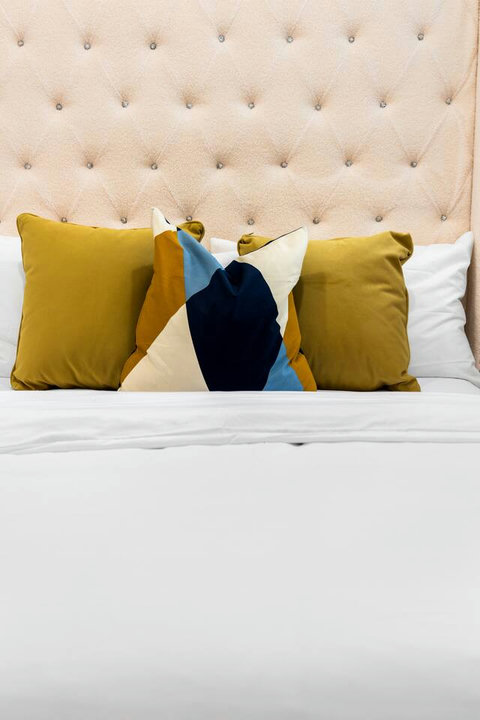 A bedroom designed for peace and style.