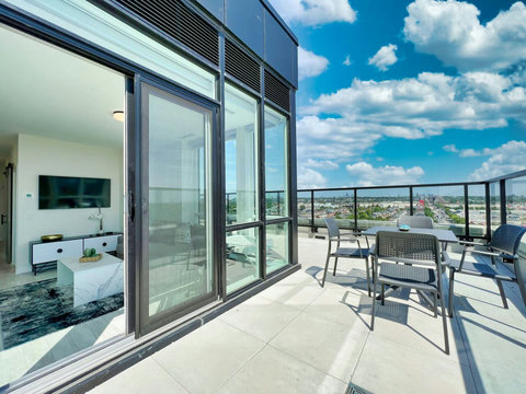 Step out onto the balcony and unwind.