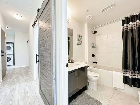 Comfortable bathroom with a clean, contemporary feel.